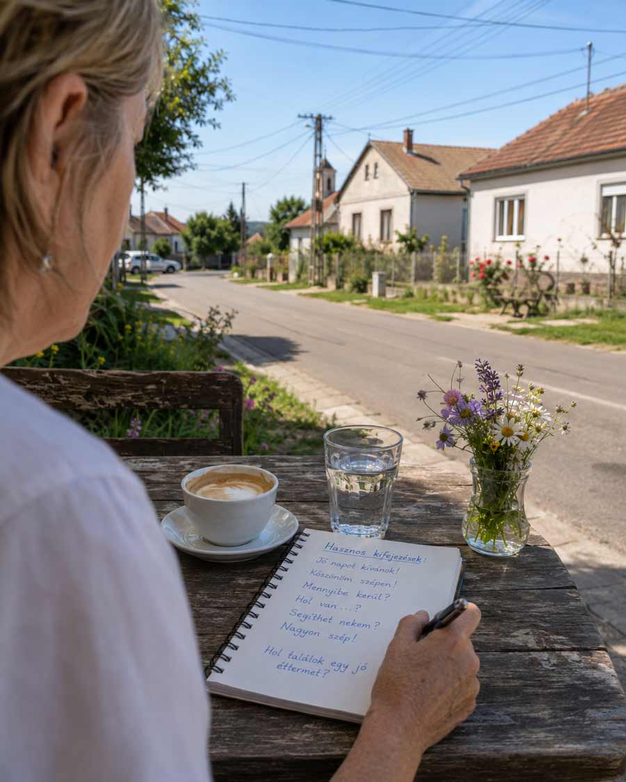 Ungarisch lernen im Alltag mit Notizen und Blick auf Ungarn